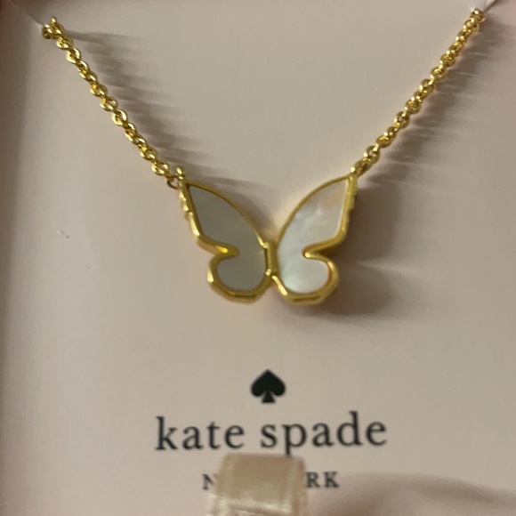 kate spade Jewelry Kate Spade Butterfly Pearl Gold Necklace New